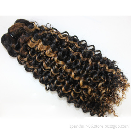 Factory Directly Straight Wave Highlight Human Hair Highlighted Bundles With Closure Virgin Human Hair Extensions Single Drawn